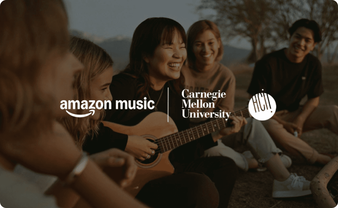 Amazon Music adaptive UI with musicians and Carnegie Mellon branding